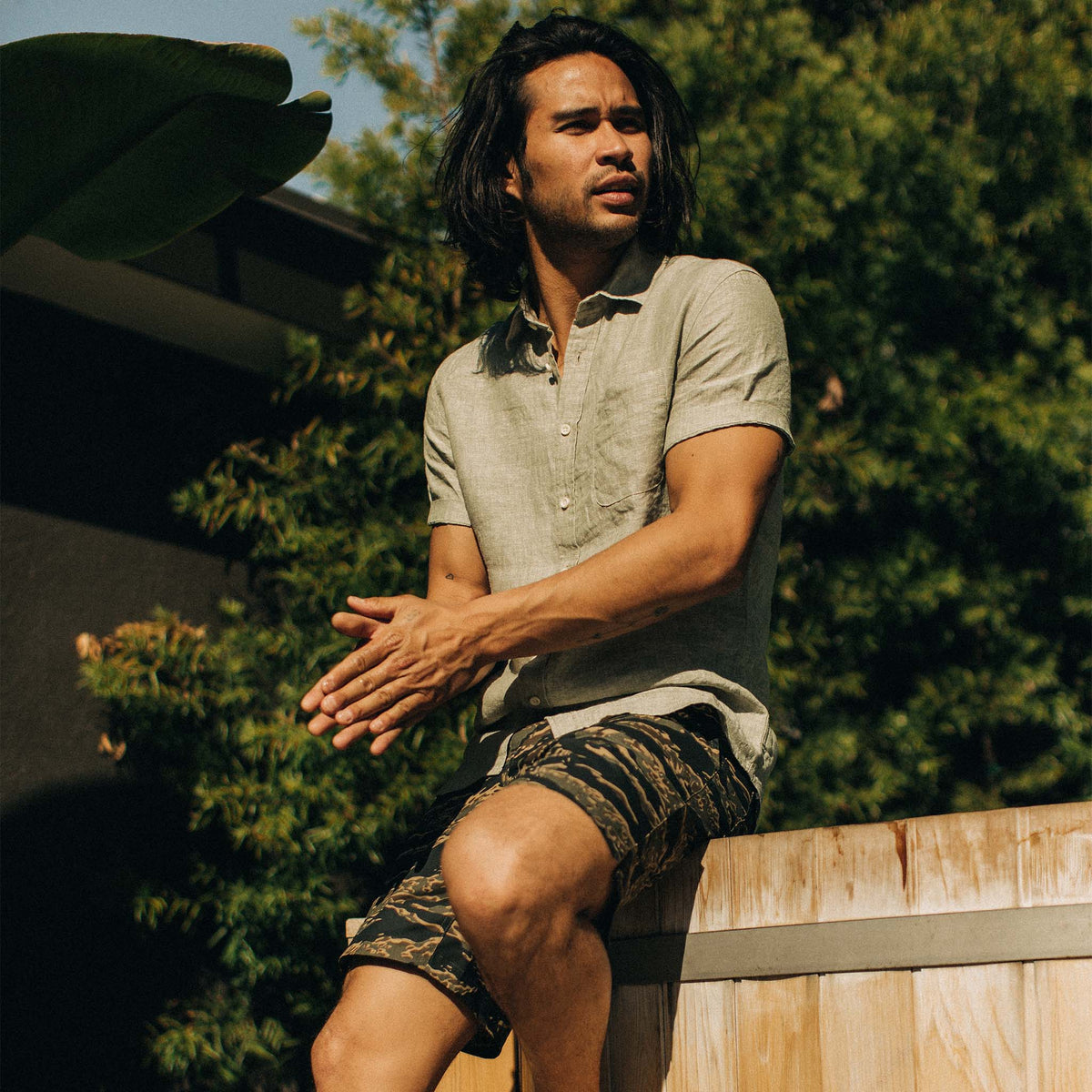 The Short Sleeve California in Army Hemp