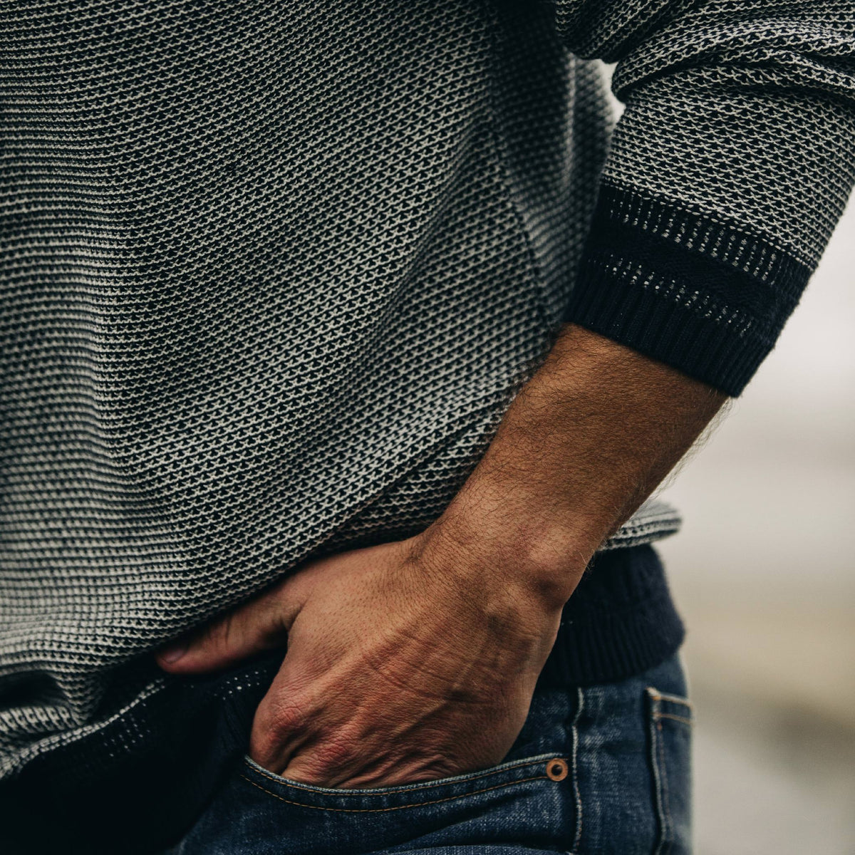The Brume Sweater in Navy Birdseye