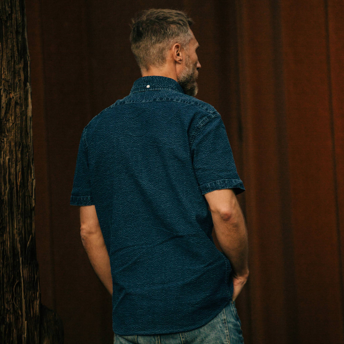 The Short Sleeve Jack in Indigo Seersucker