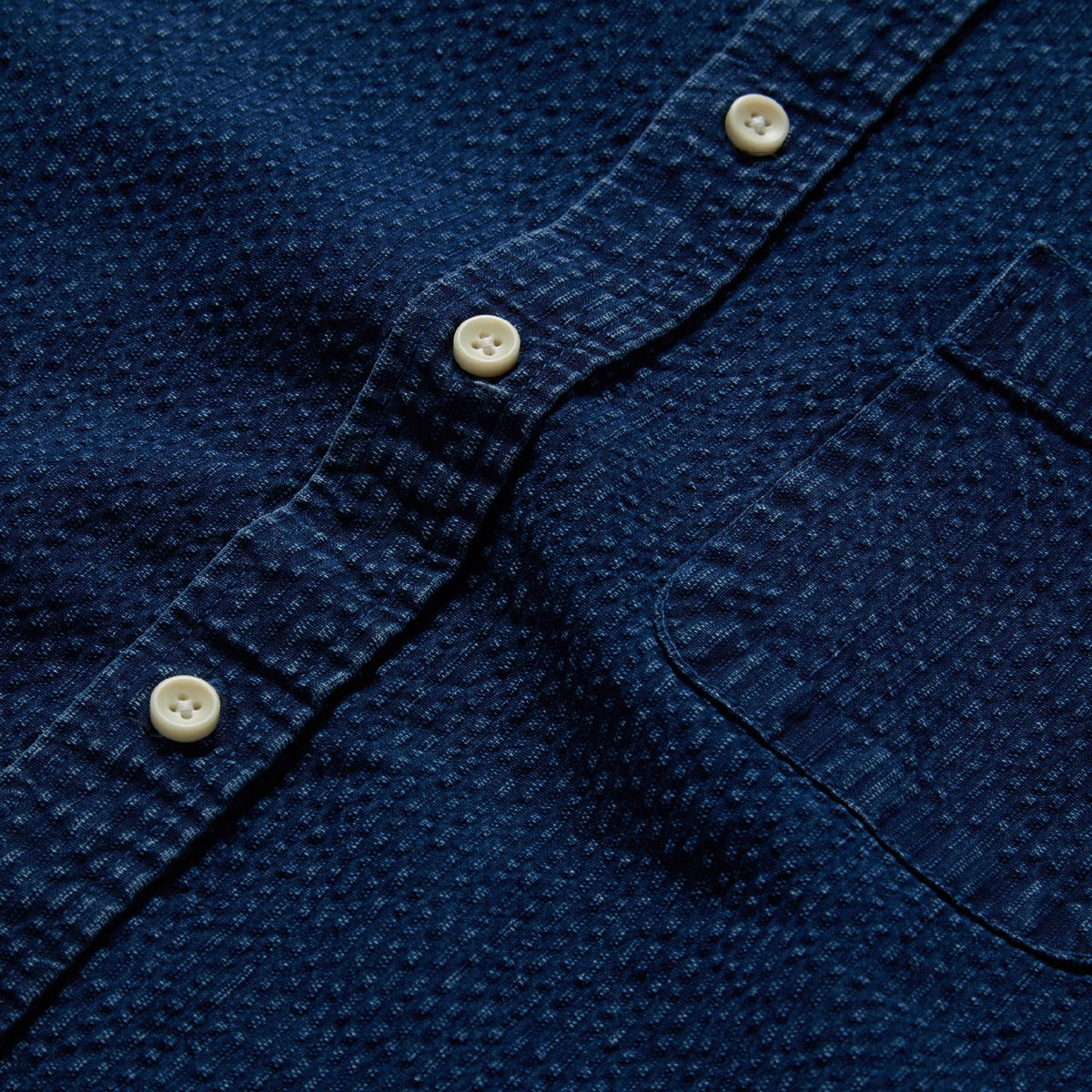 The Short Sleeve Jack in Indigo Seersucker