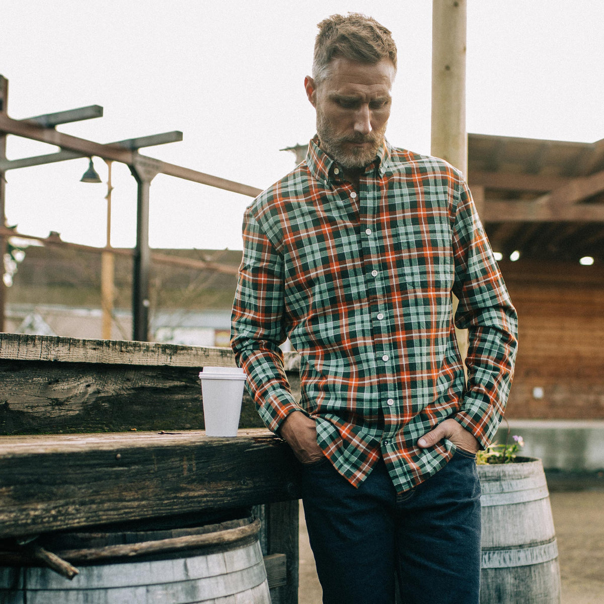 The Jack in Rust Plaid Oxford
