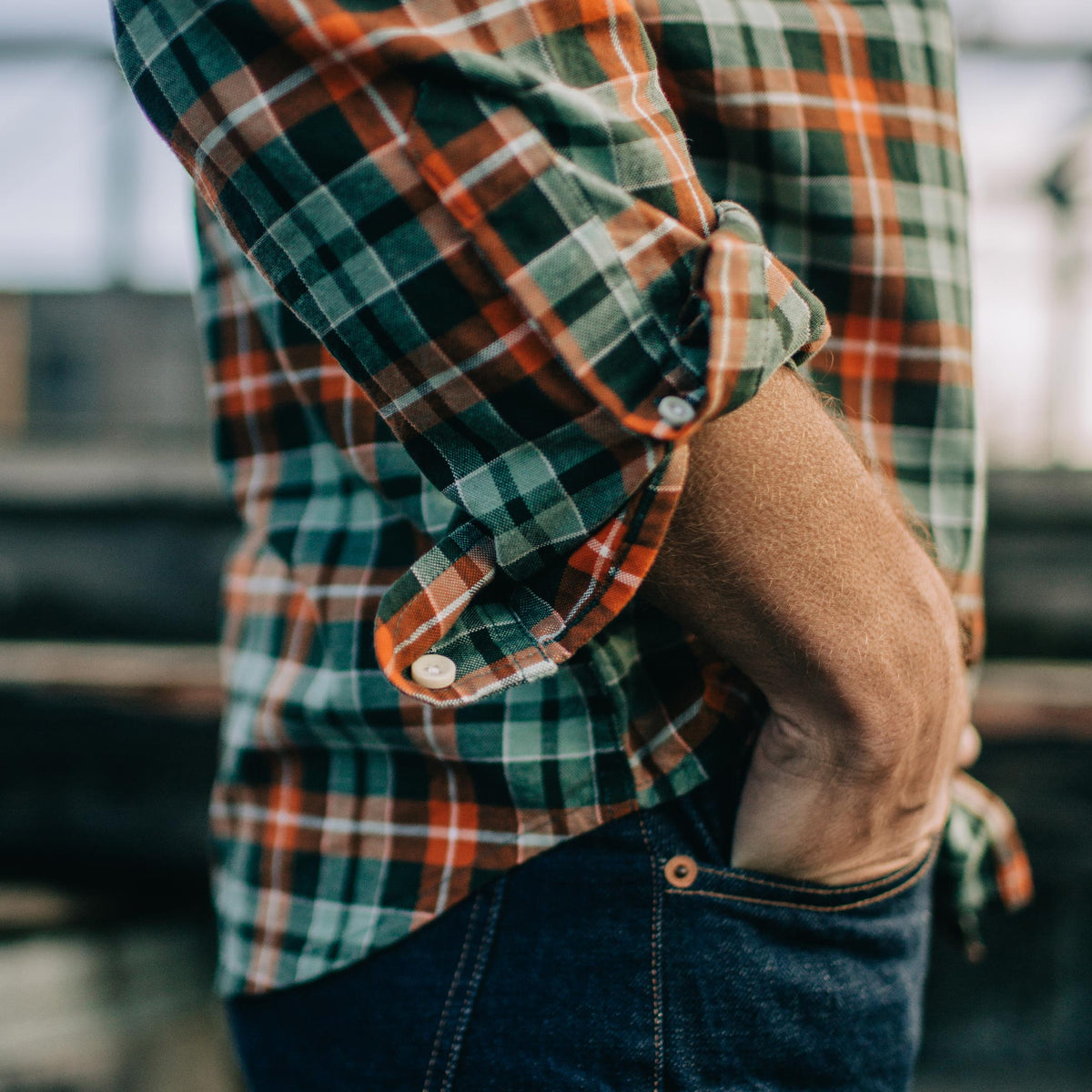 The Jack in Rust Plaid Oxford