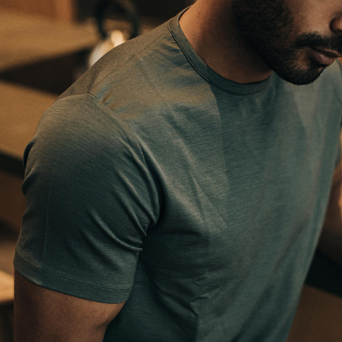 The Merino Tee in Dark Slate