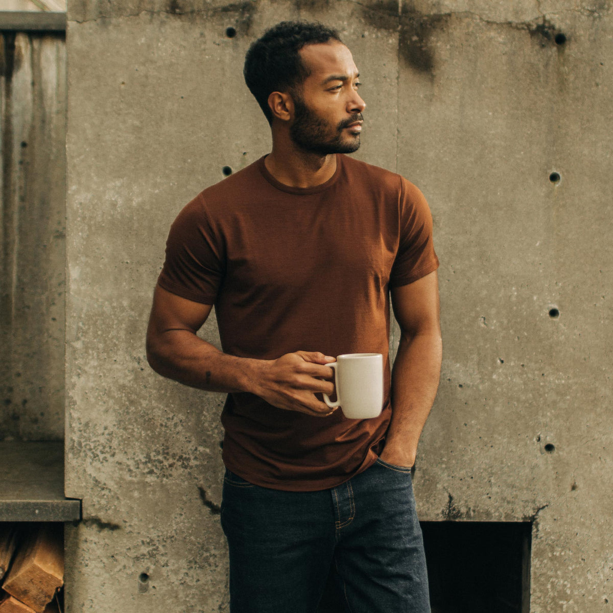 The Merino Tee in Russet