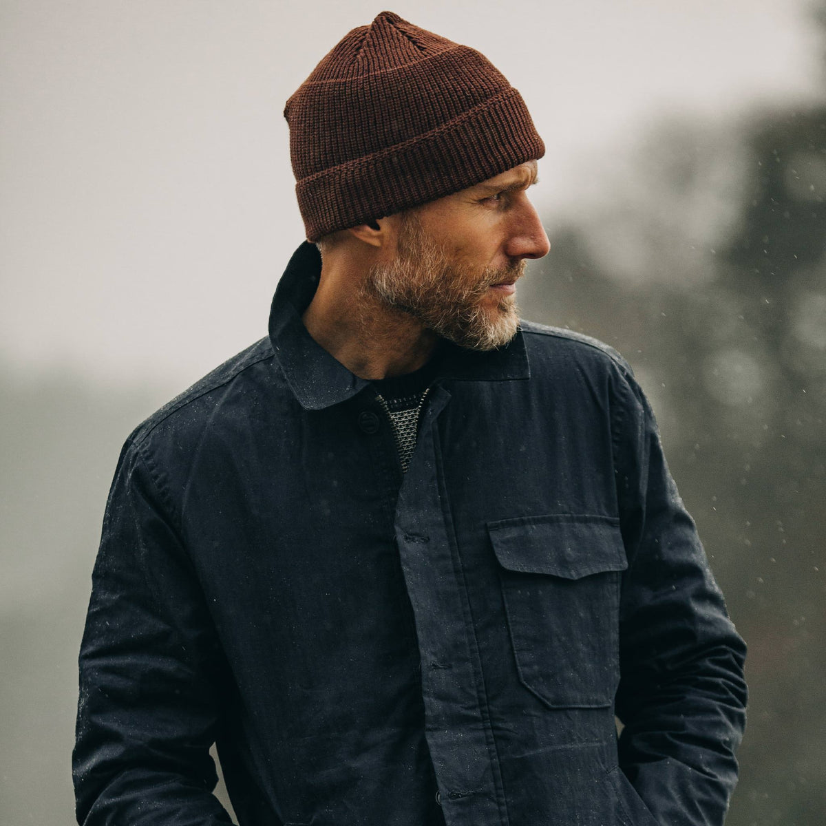 The Rib Beanie in Russet