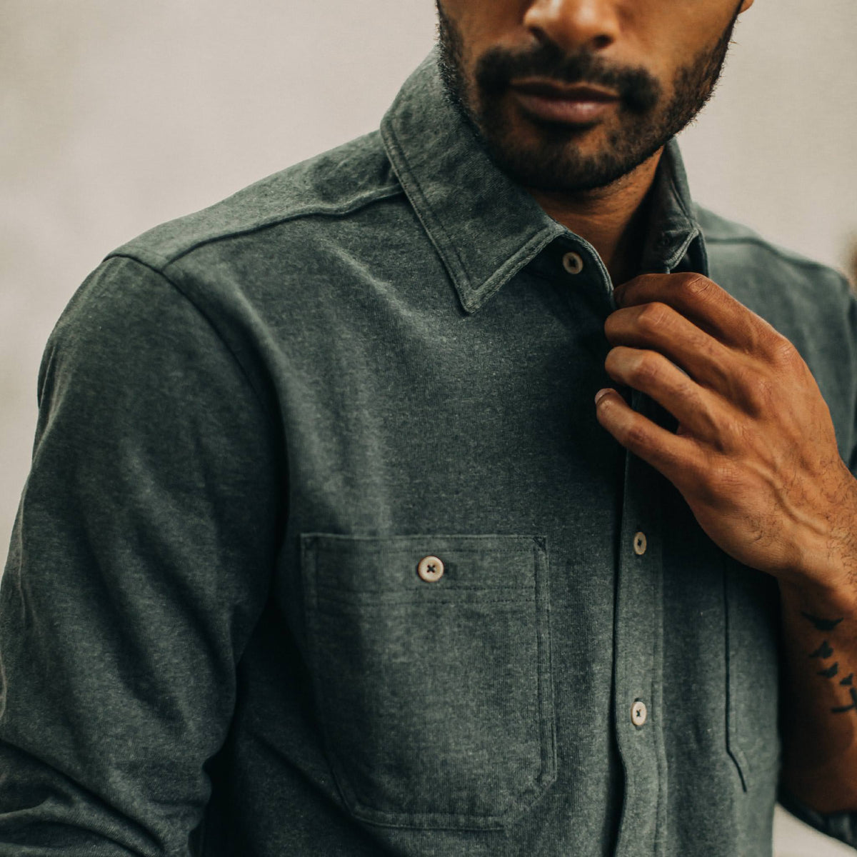 The Utility Shirt in Dark Slate Heavy Bag