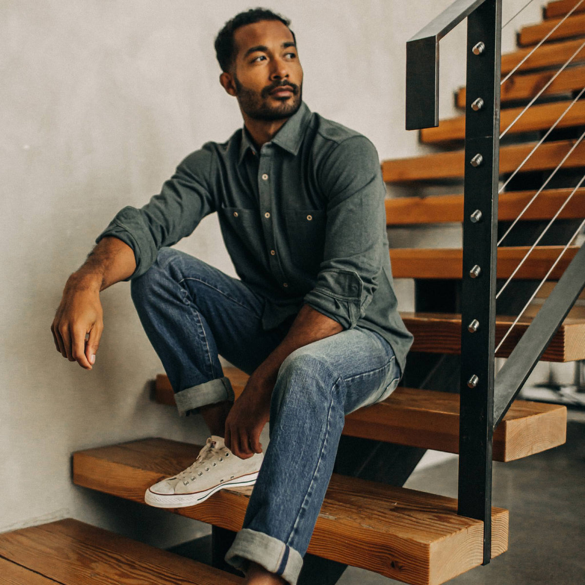 The Utility Shirt in Dark Slate Heavy Bag