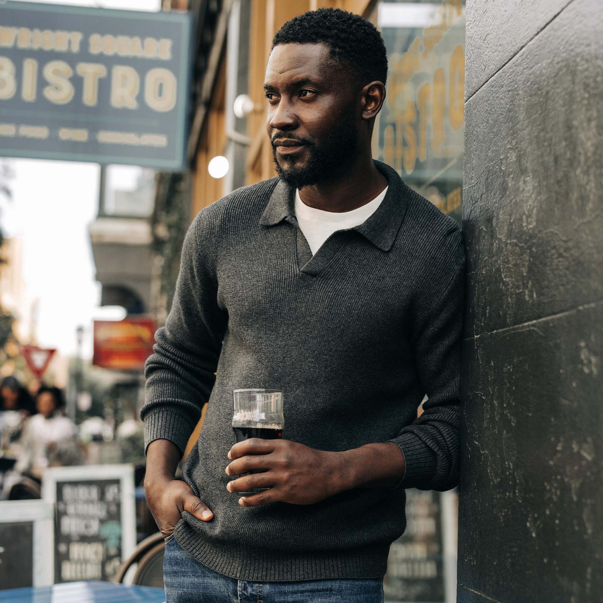 The Charleston Sweater in Heather Charcoal