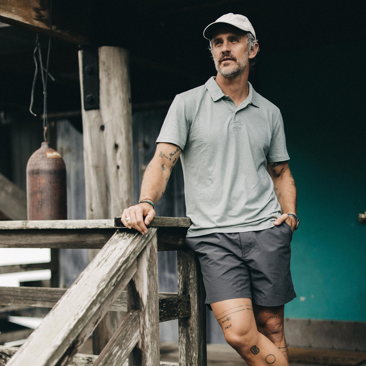 The Cotton Hemp Polo in Slate