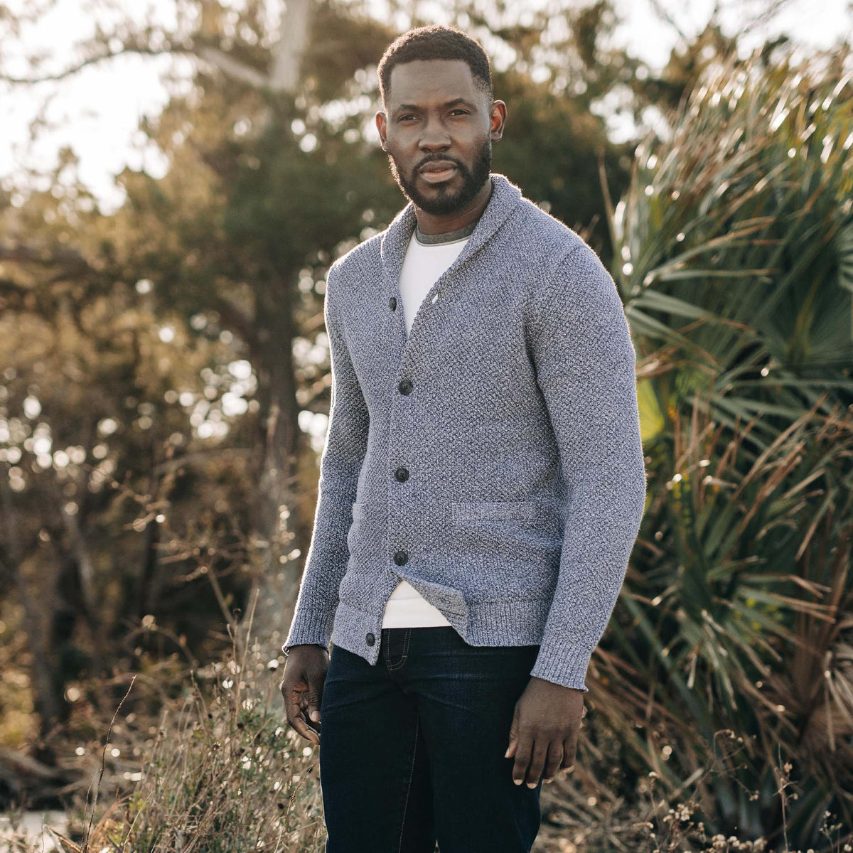 The Crawford Sweater in Blue Melange