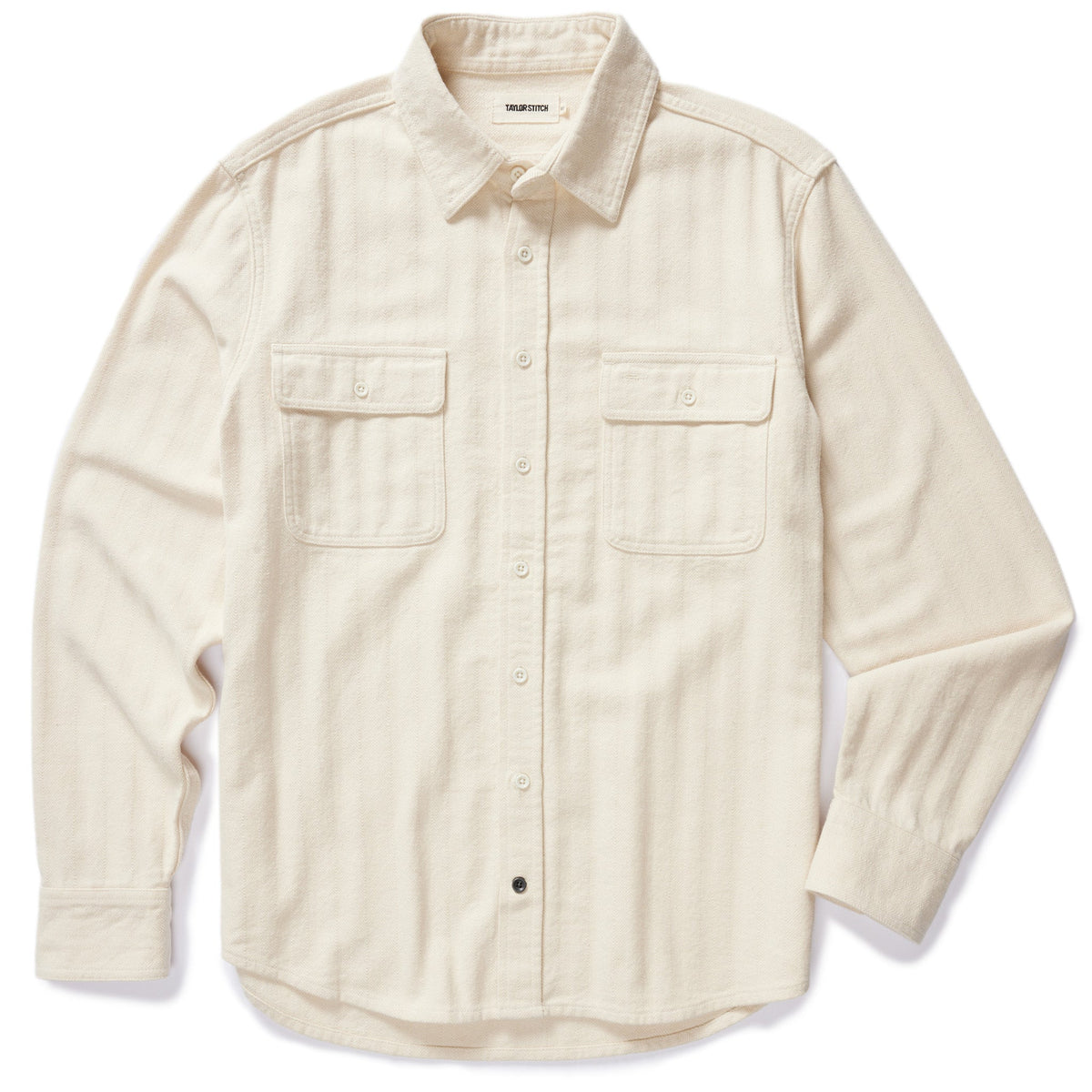 The Ledge Shirt in Oyster Herringbone