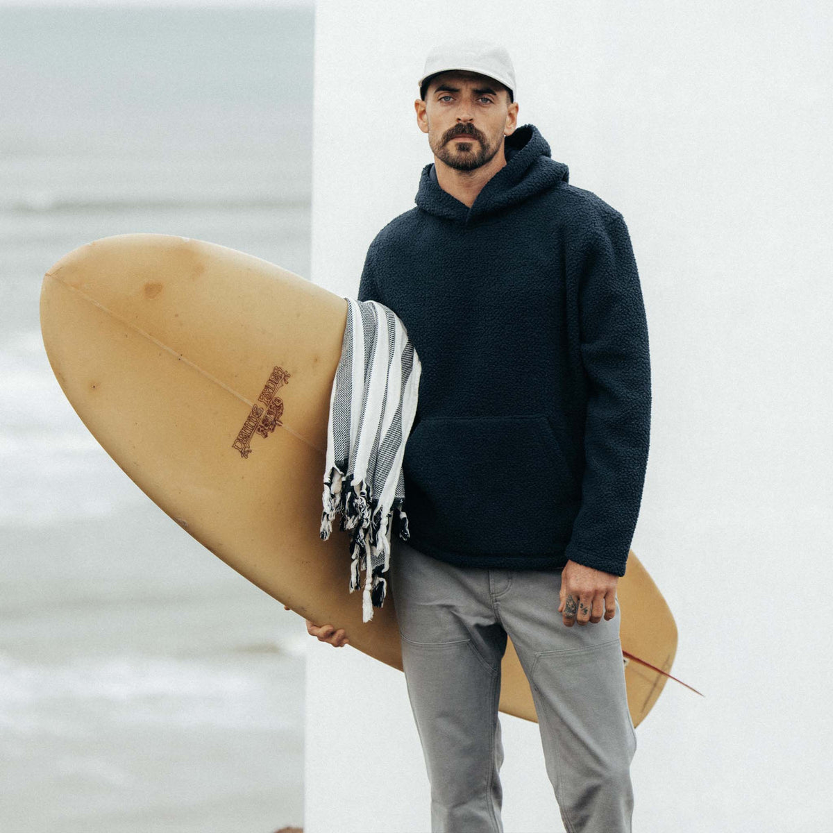 The Nomad Hoodie in Navy Sherpa