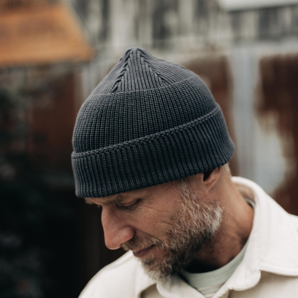 The Rib Beanie in Granite
