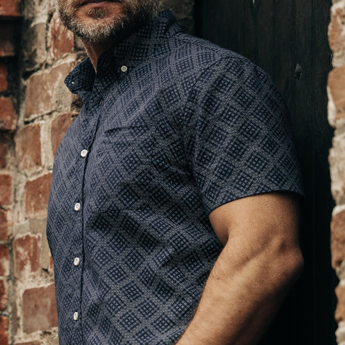 The Short Sleeve Jack in Navy Diamond