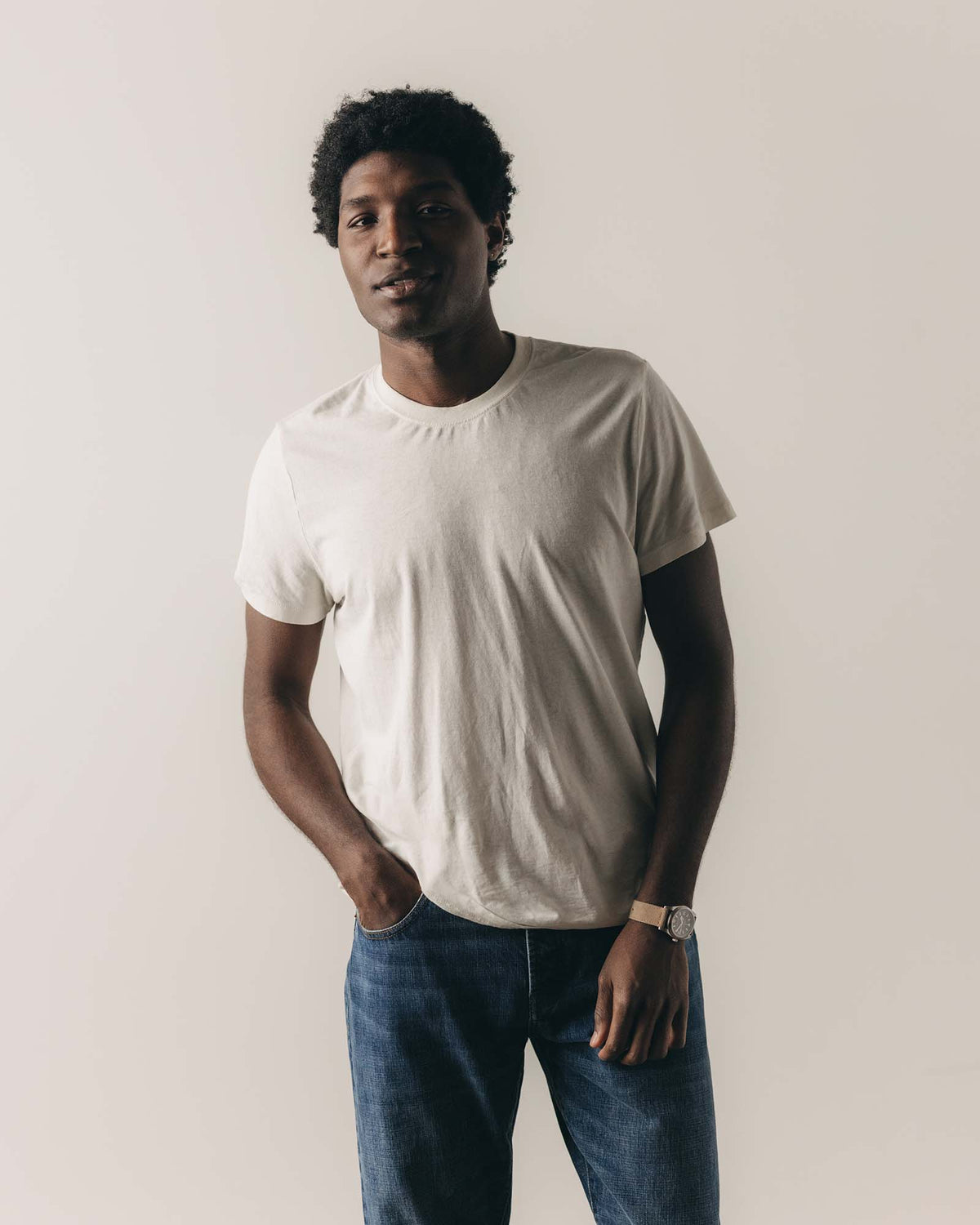 The Cotton Hemp Tee in Natural