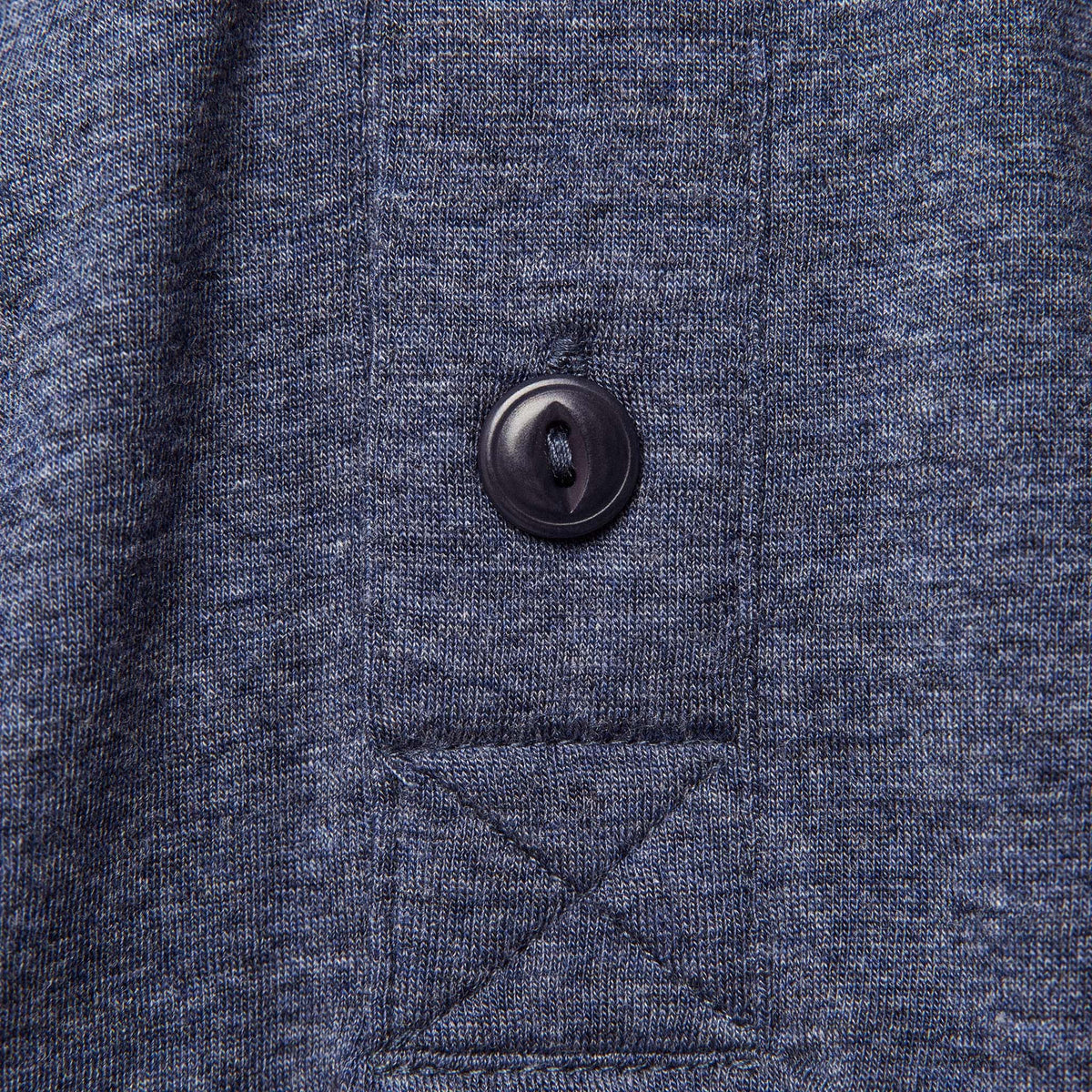 The Merino Henley in Heather Navy