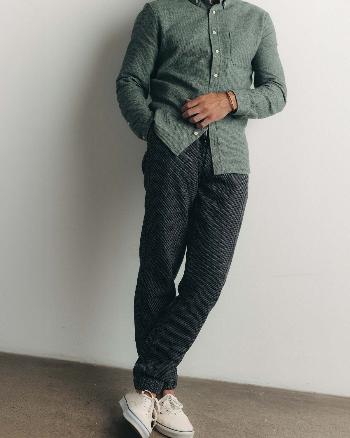 The Apres Pant in Charcoal Sashiko