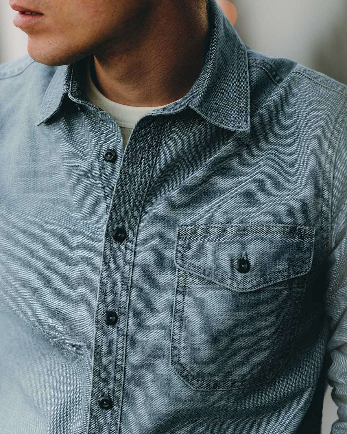 The Cadet Shirt in Washed Indigo Oxford