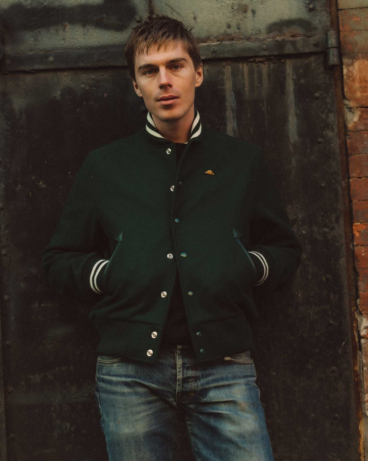The Golden Bear Snap Bomber in Ivy Wool