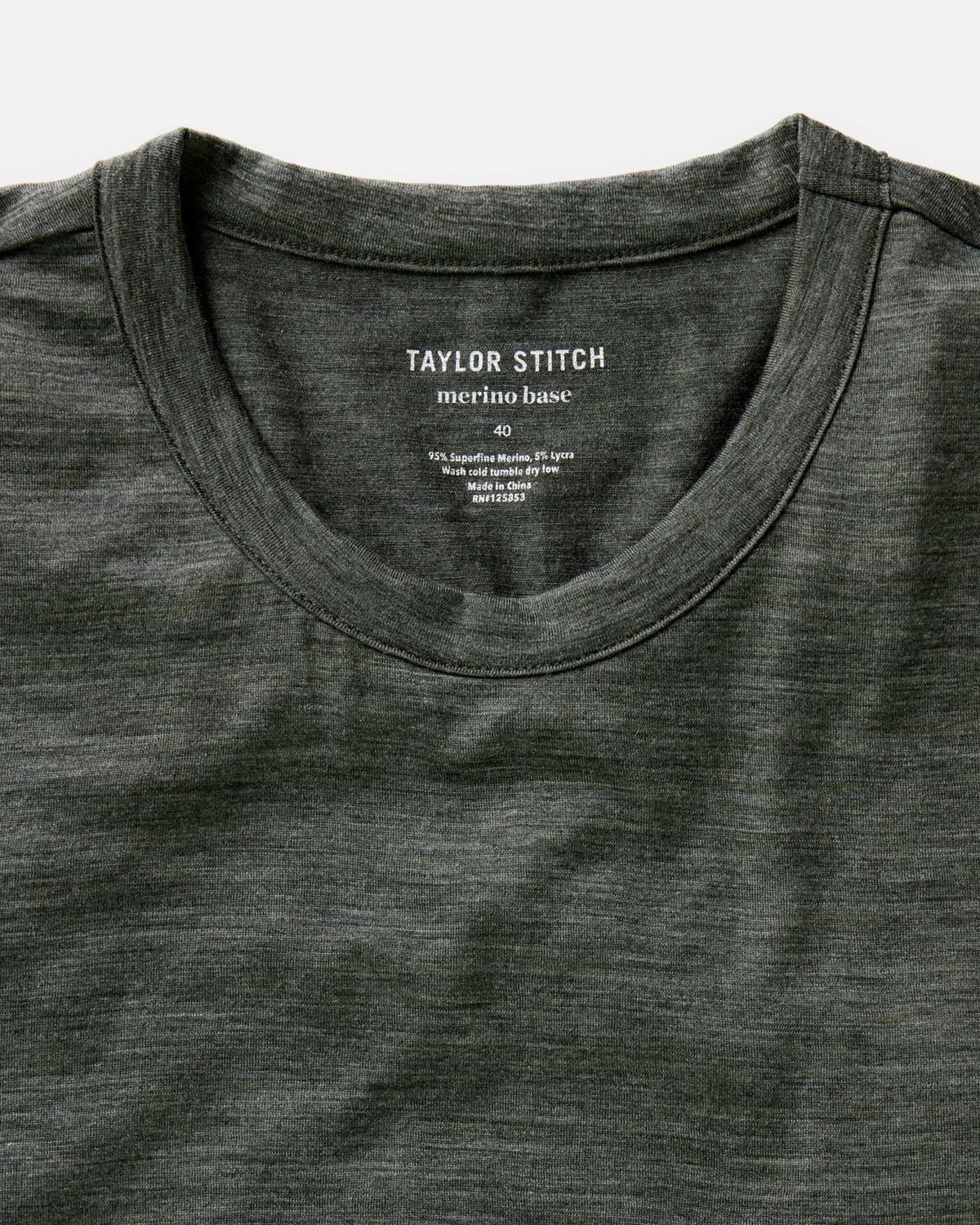 The Merino Tee in Heather Army
