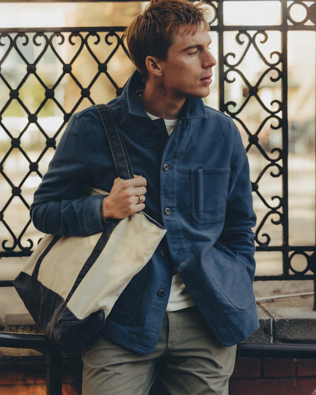 The Ojai Jacket in French Blue Moleskin