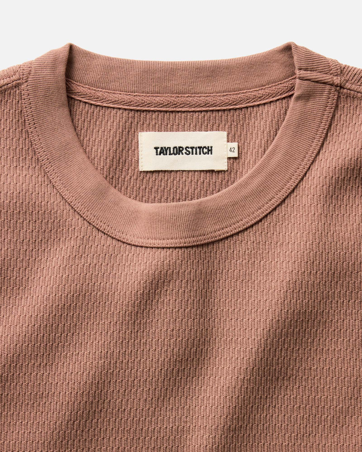 The Organic Cotton Short Sleeve Crew in Faded Brick Waffle