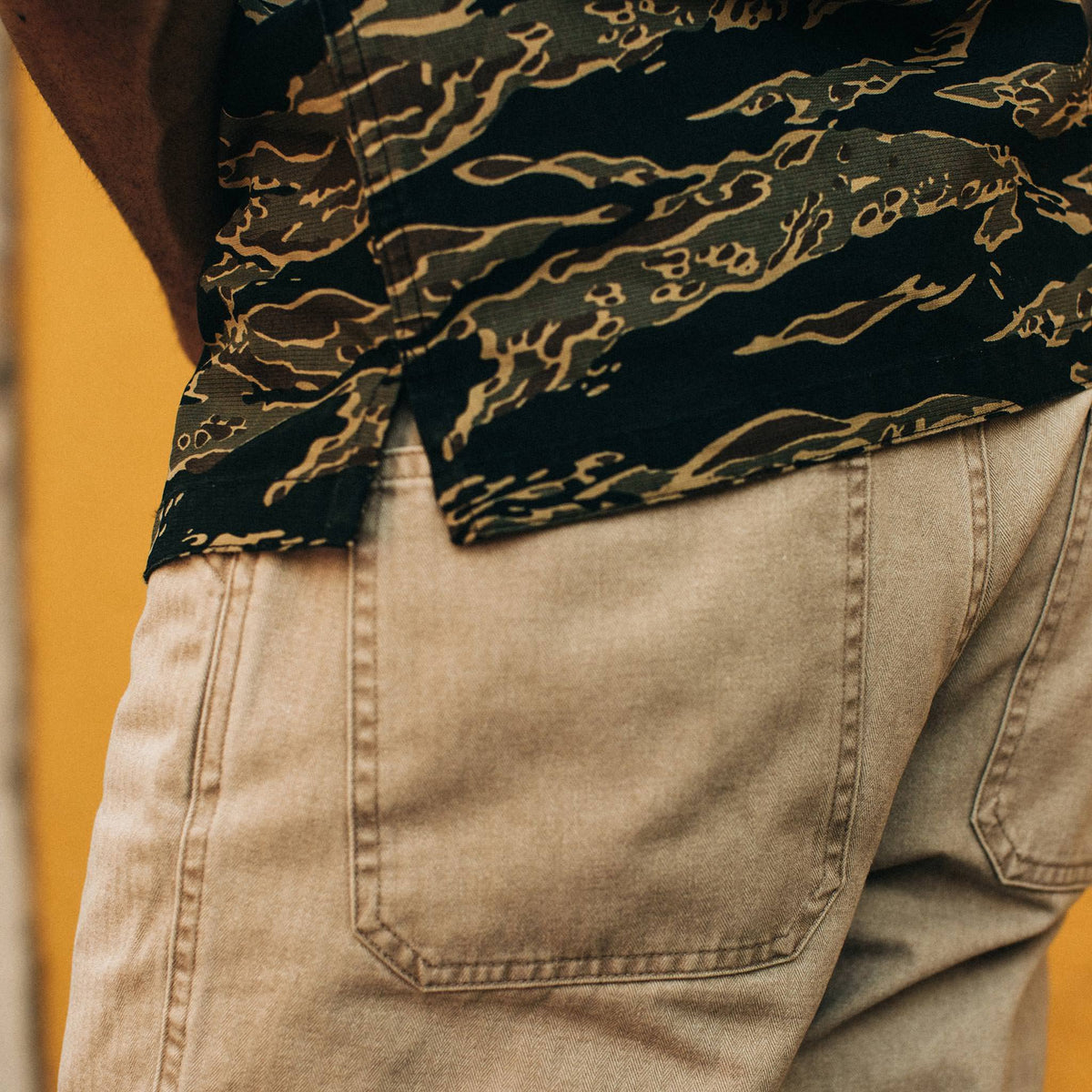 The Camp Pant in Khaki Herringbone