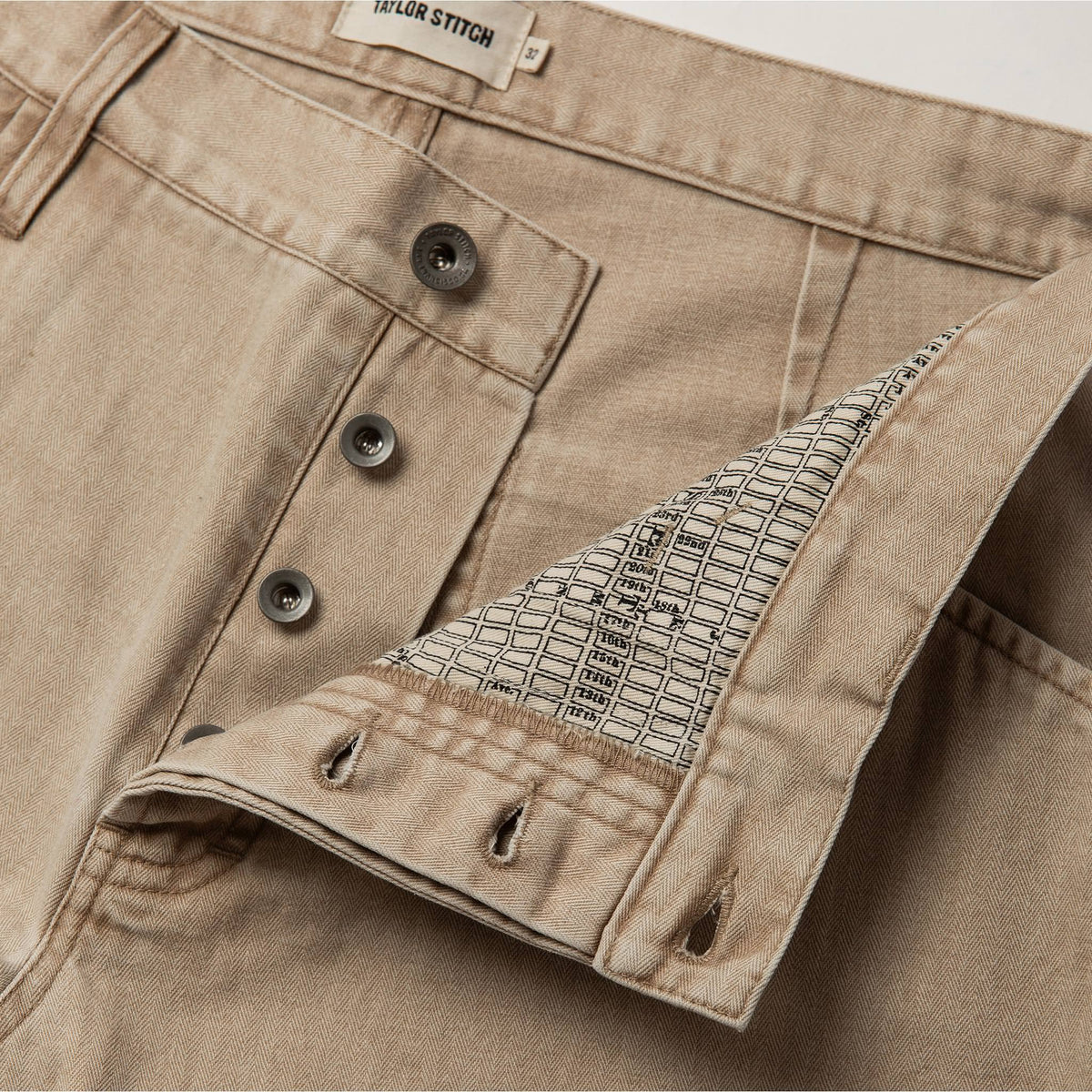 The Camp Pant in Khaki Herringbone
