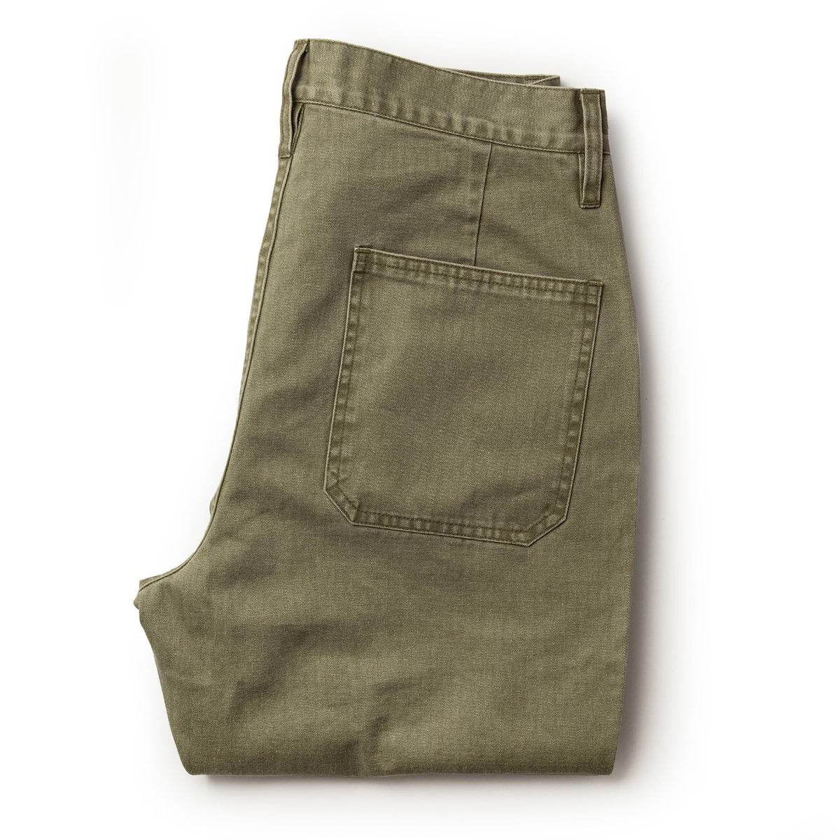 The Camp Pant in Olive Herringbone