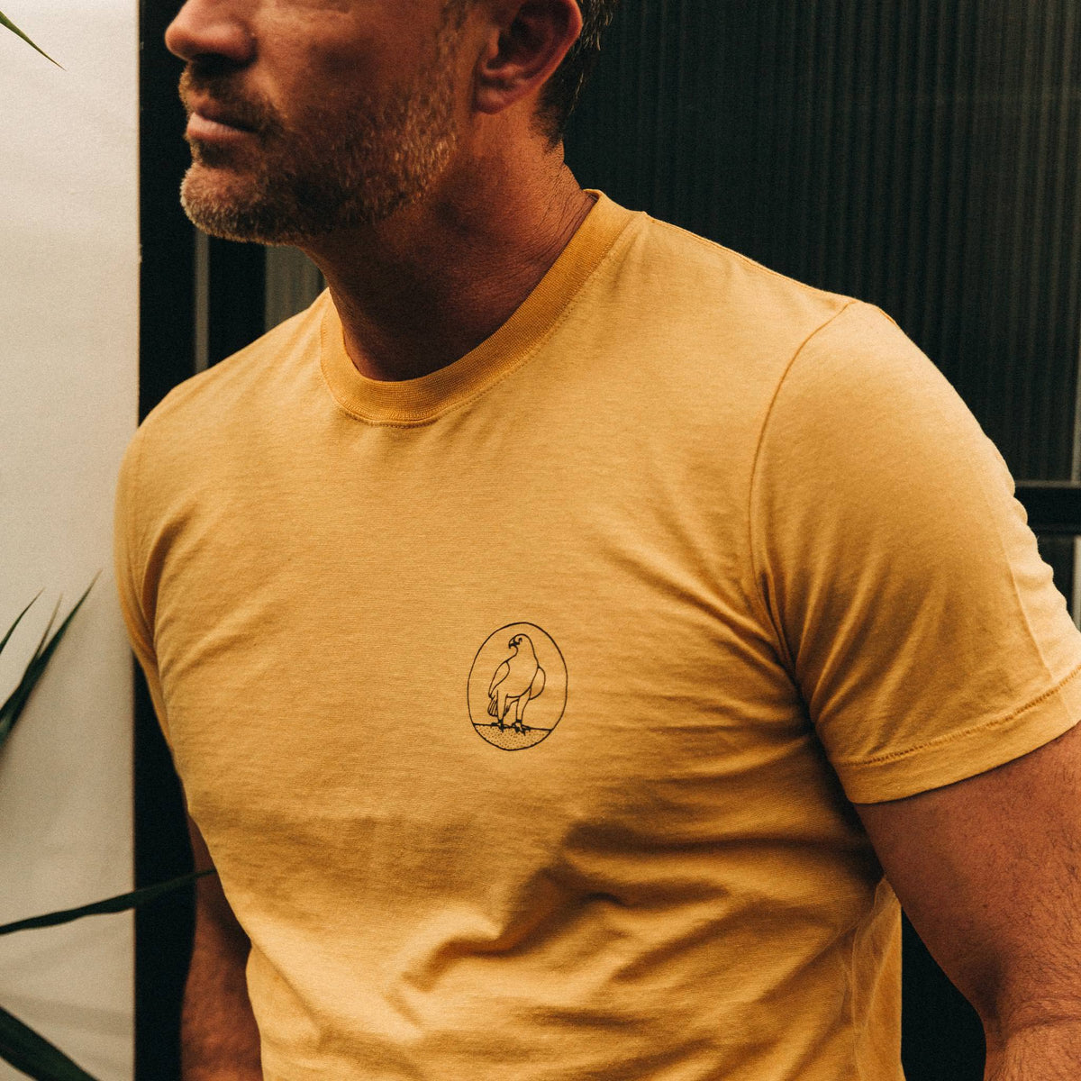 The Cotton Hemp Tee in Canary Eagle