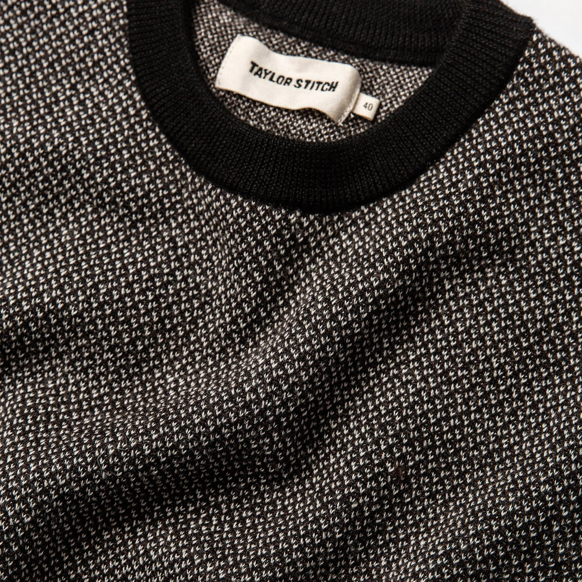 The Everett Sweater in Black Birdseye