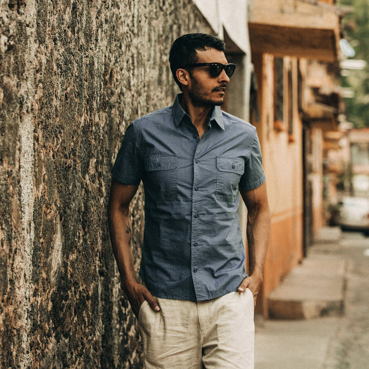 The Short Sleeve Officer Shirt in Slate