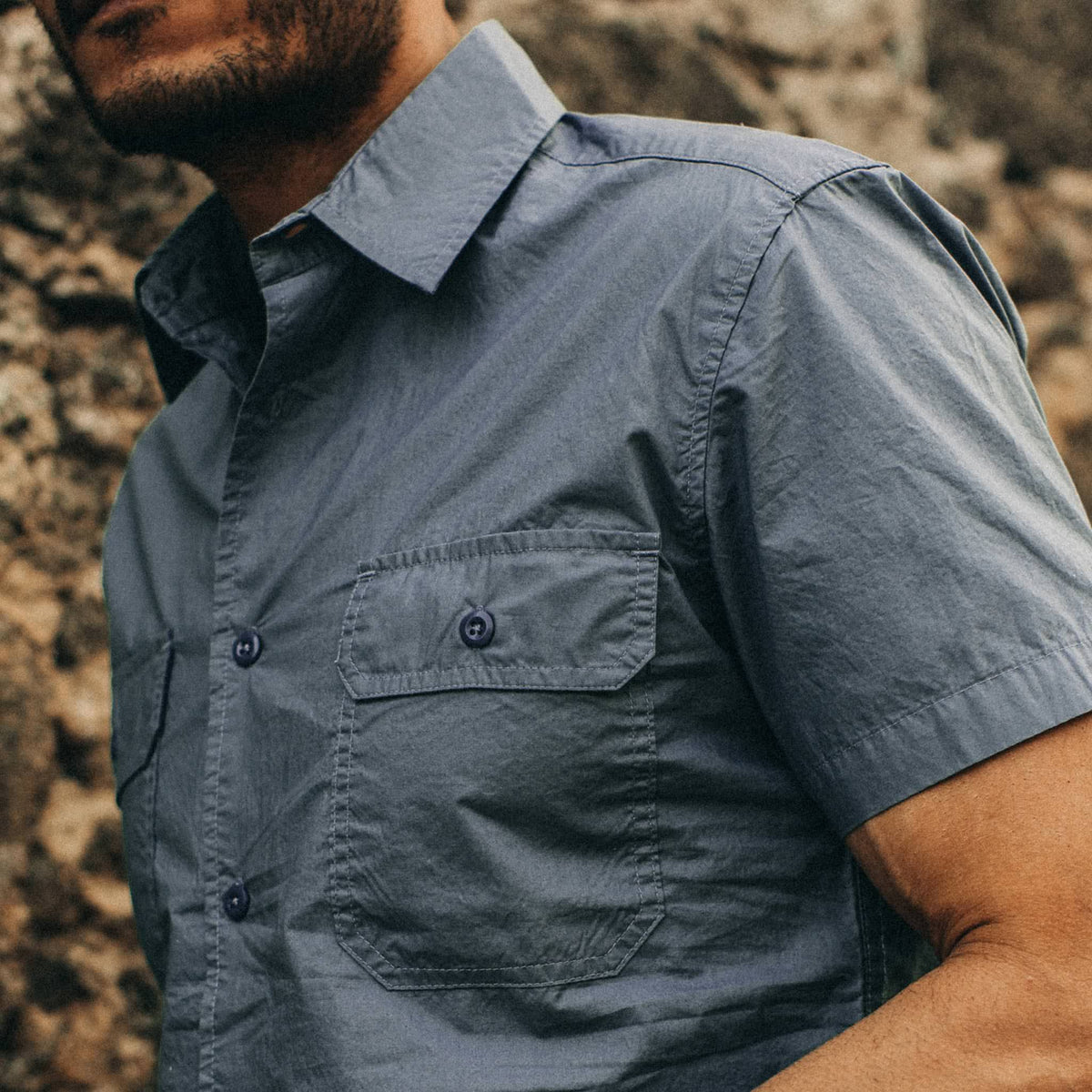 The Short Sleeve Officer Shirt in Slate