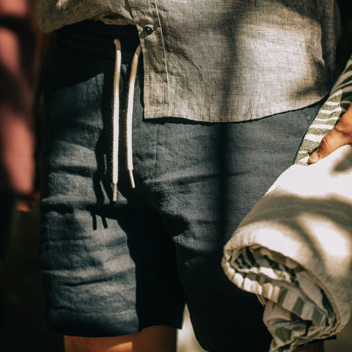 The Apres Short in Navy Hemp