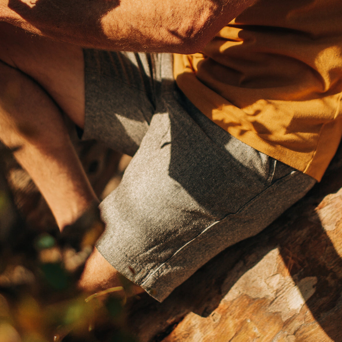 The Easy Short in Charcoal Herringbone