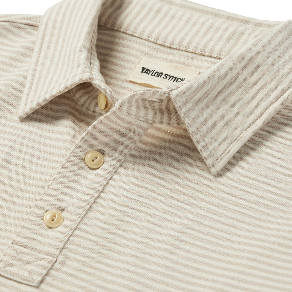 The Heavy Bag Polo in Natural and Oatmeal Stripe