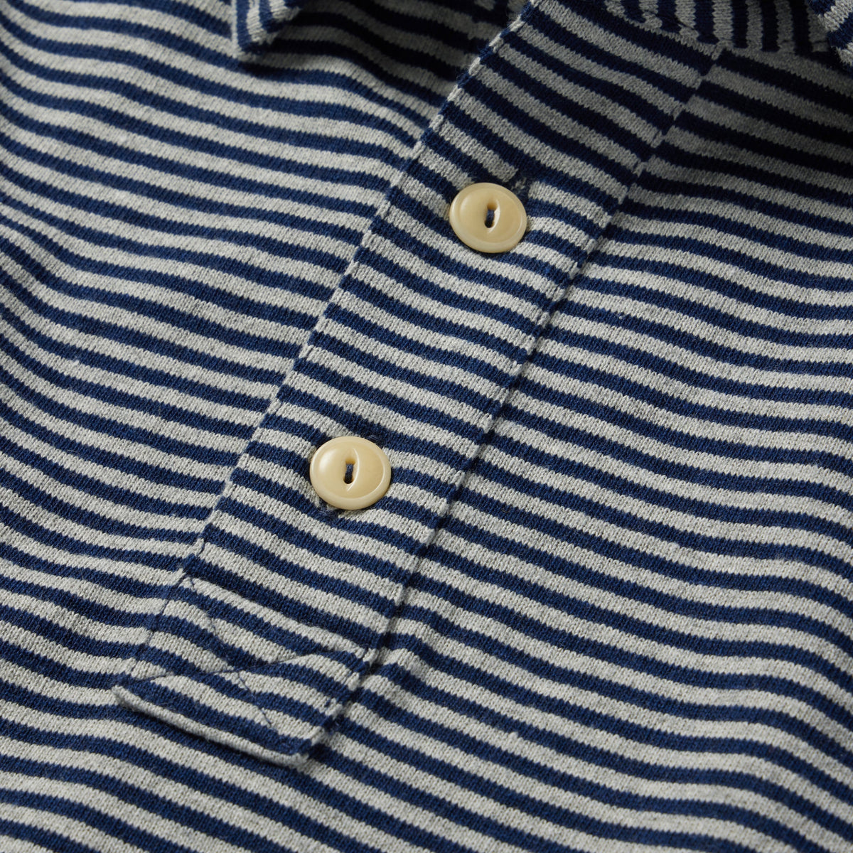 The Heavy Bag Polo in Navy and Ash Stripe