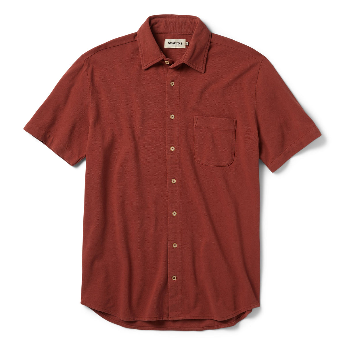 The Short Sleeve California in Red Clay Pique