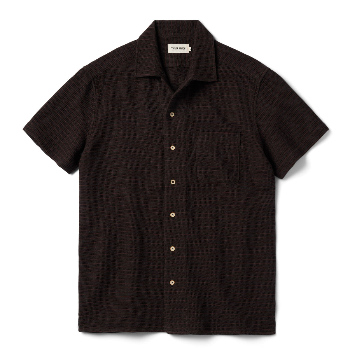 The Short Sleeve Hawthorne in Espresso Pickstitch Waffle