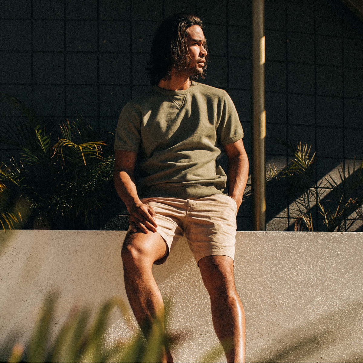 The Short Sleeve Fillmore Crew in Olive