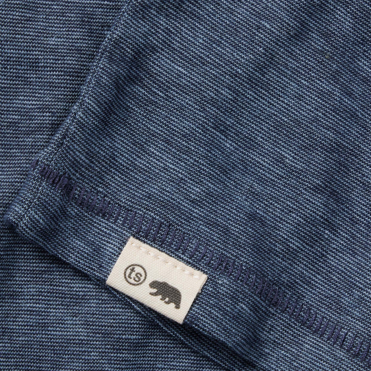 The Cotton Hemp Tee in Slate and Navy Stripe