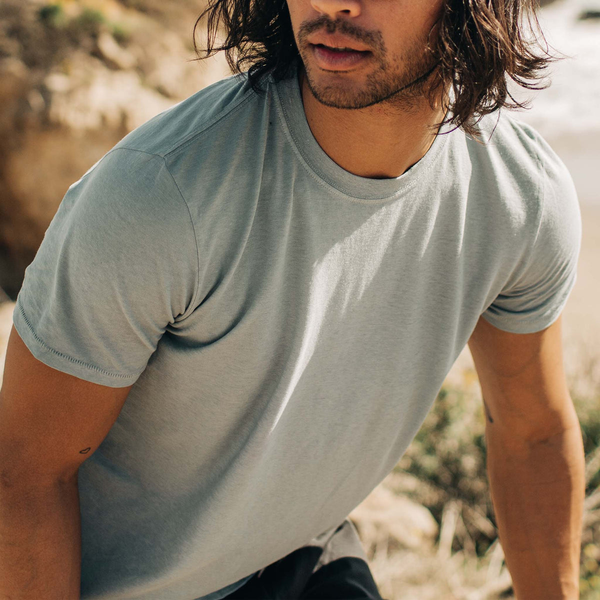 The Cotton Hemp Tee in Ocean