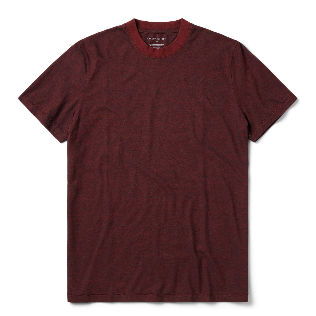 The Cotton Hemp Tee in Rust and Navy Stripe