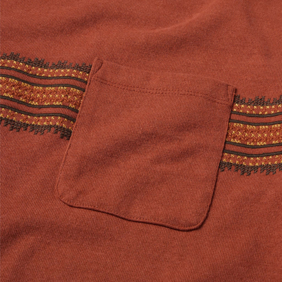 The Heavy Bag Tee in Dusty Rose Embroidered Stripe