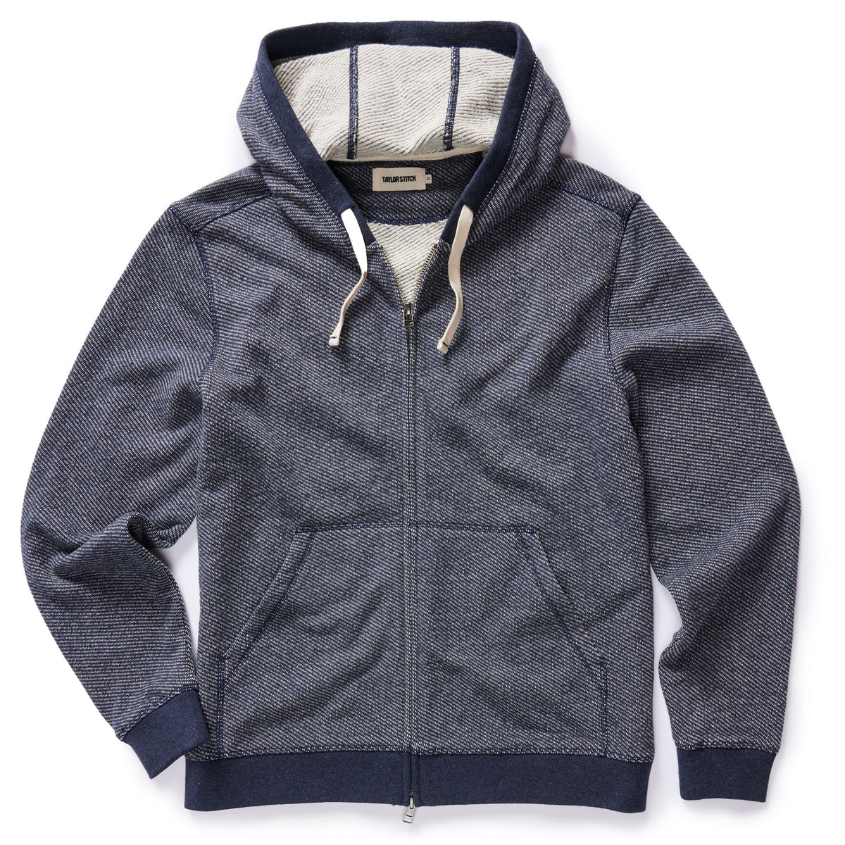 The Apres Zip Hoodie in Heather Navy Terry