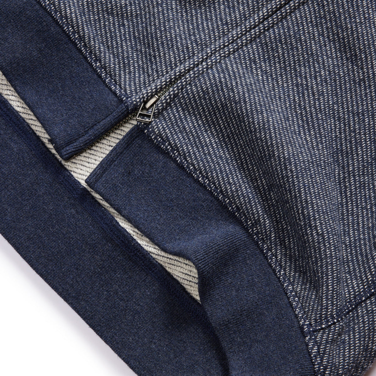 The Apres Zip Hoodie in Heather Navy Terry