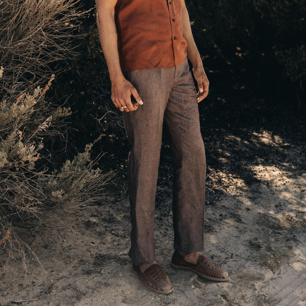 The Sheffield Trouser in Cocoa Linen