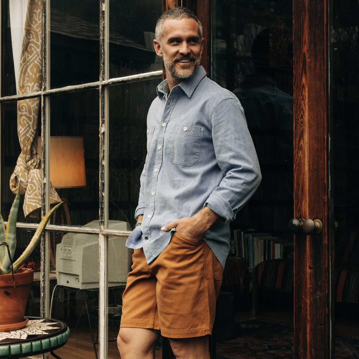 The Utility Shirt in Washed Indigo Boss Duck