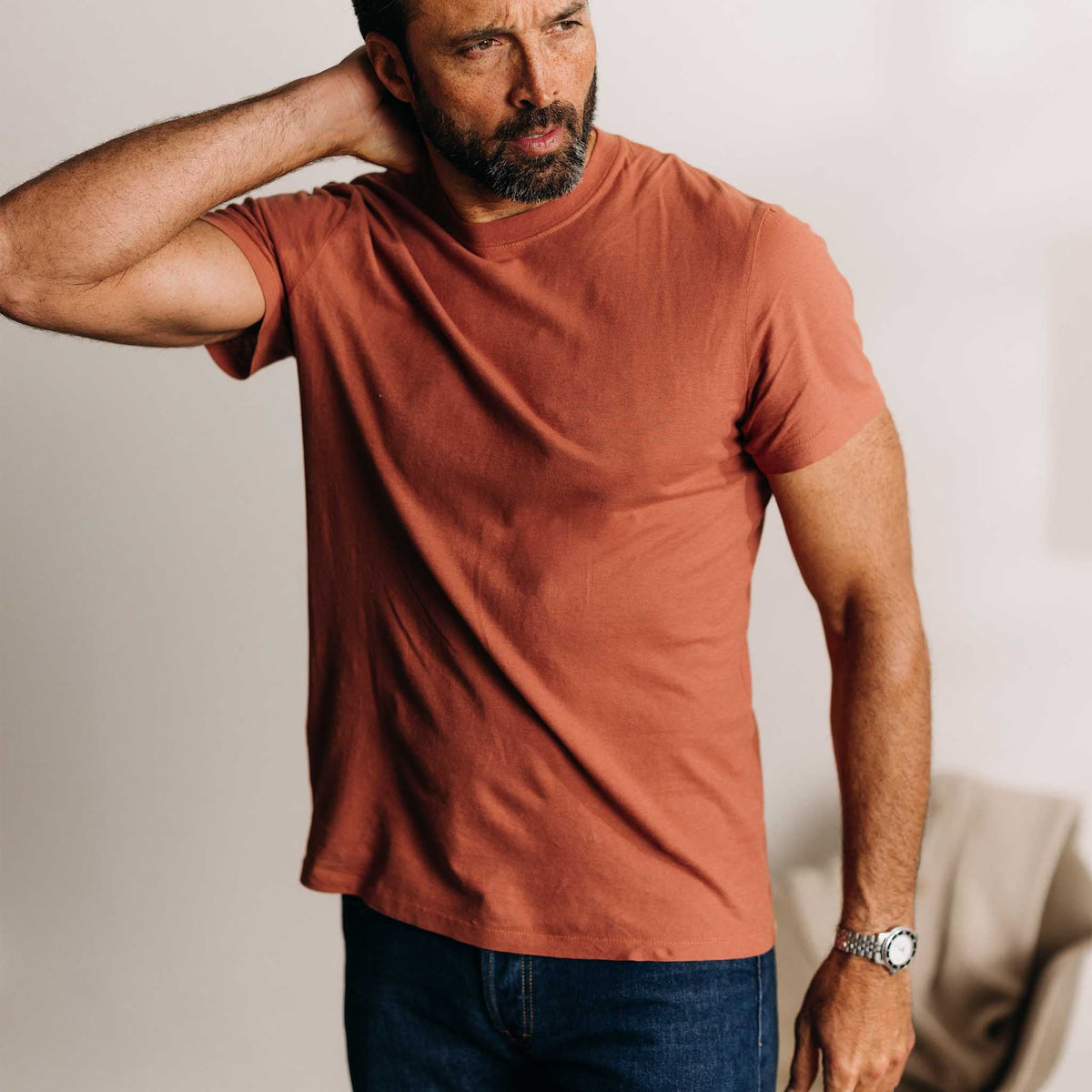 The Cotton Hemp Tee in Fired Clay