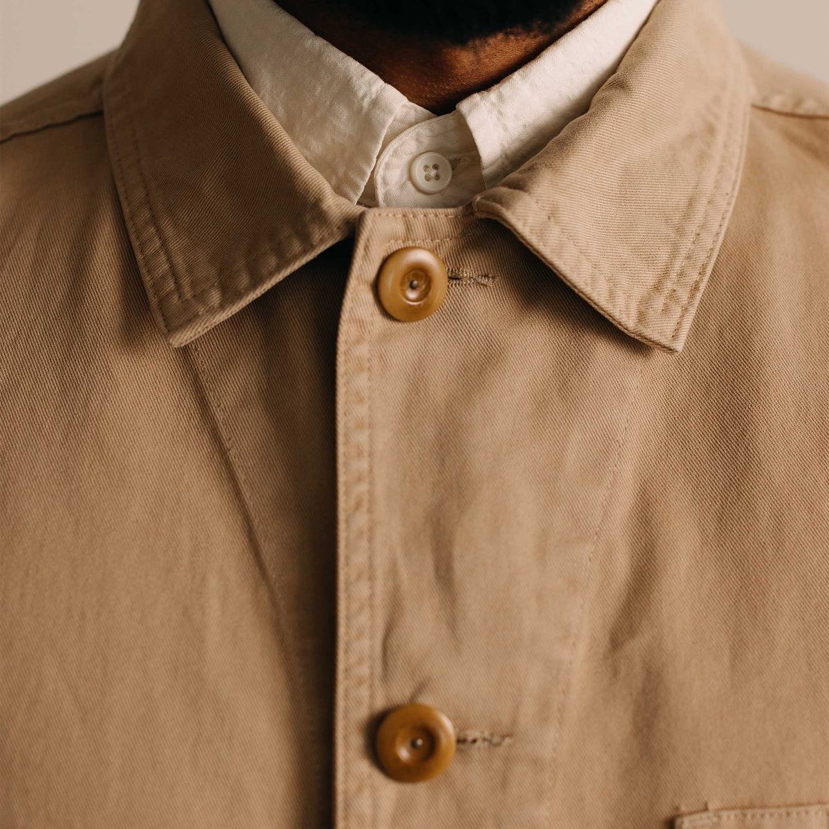The Ojai Jacket in Organic Light Khaki Foundation Twill